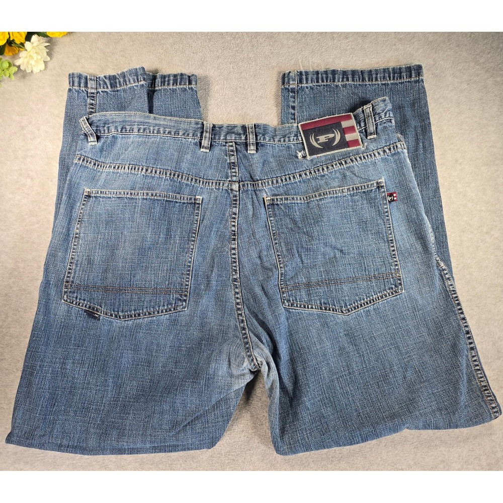 Phat Farm Y2K Mens Baggy Blue Denim Jeans Size 40x31 Streetwear Vintage Grunge
